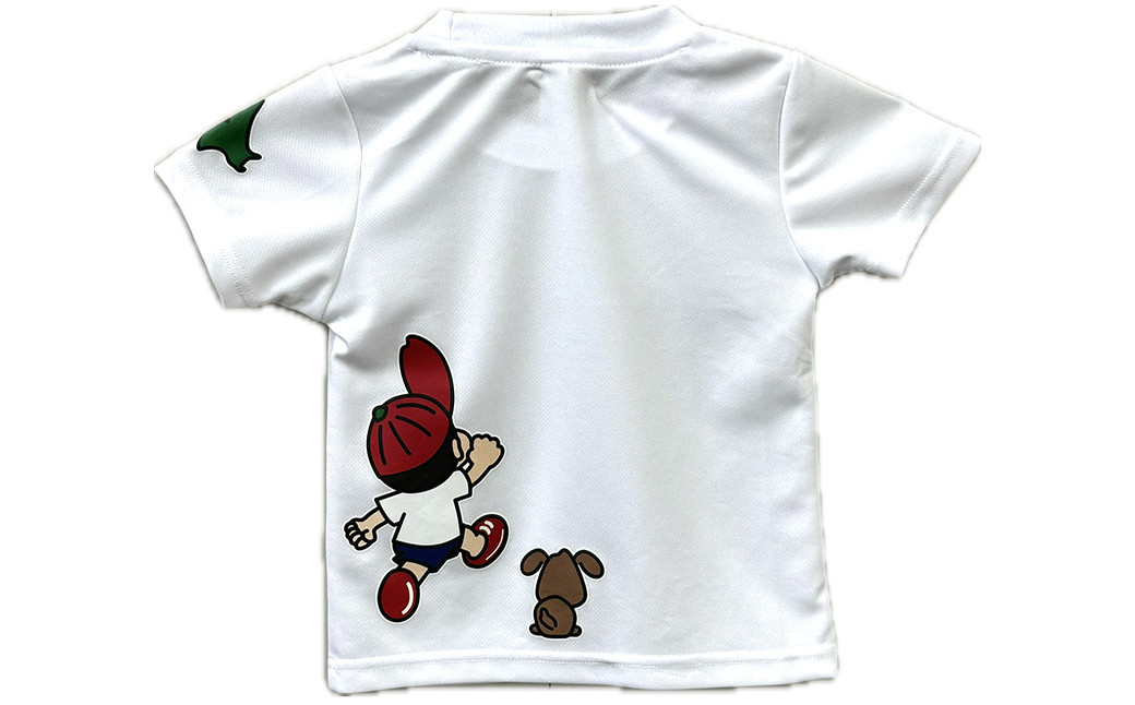【ホワイト×140】FUKAGAWAオリジナルTシャツ ホワイト（子ども用）・オリジナルピンバッチセット