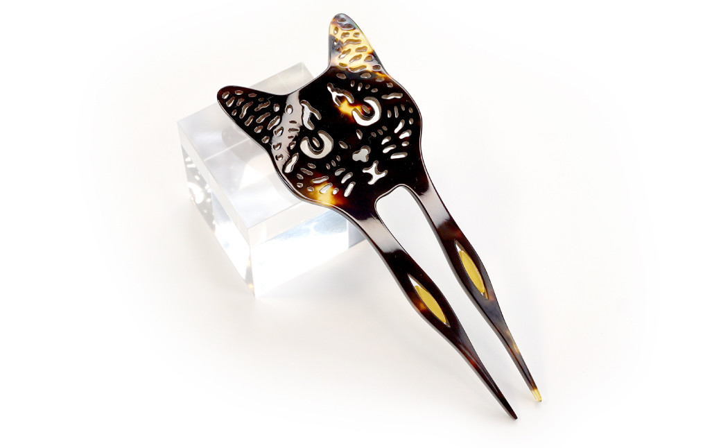 【べっ甲】すまし猫かんざし