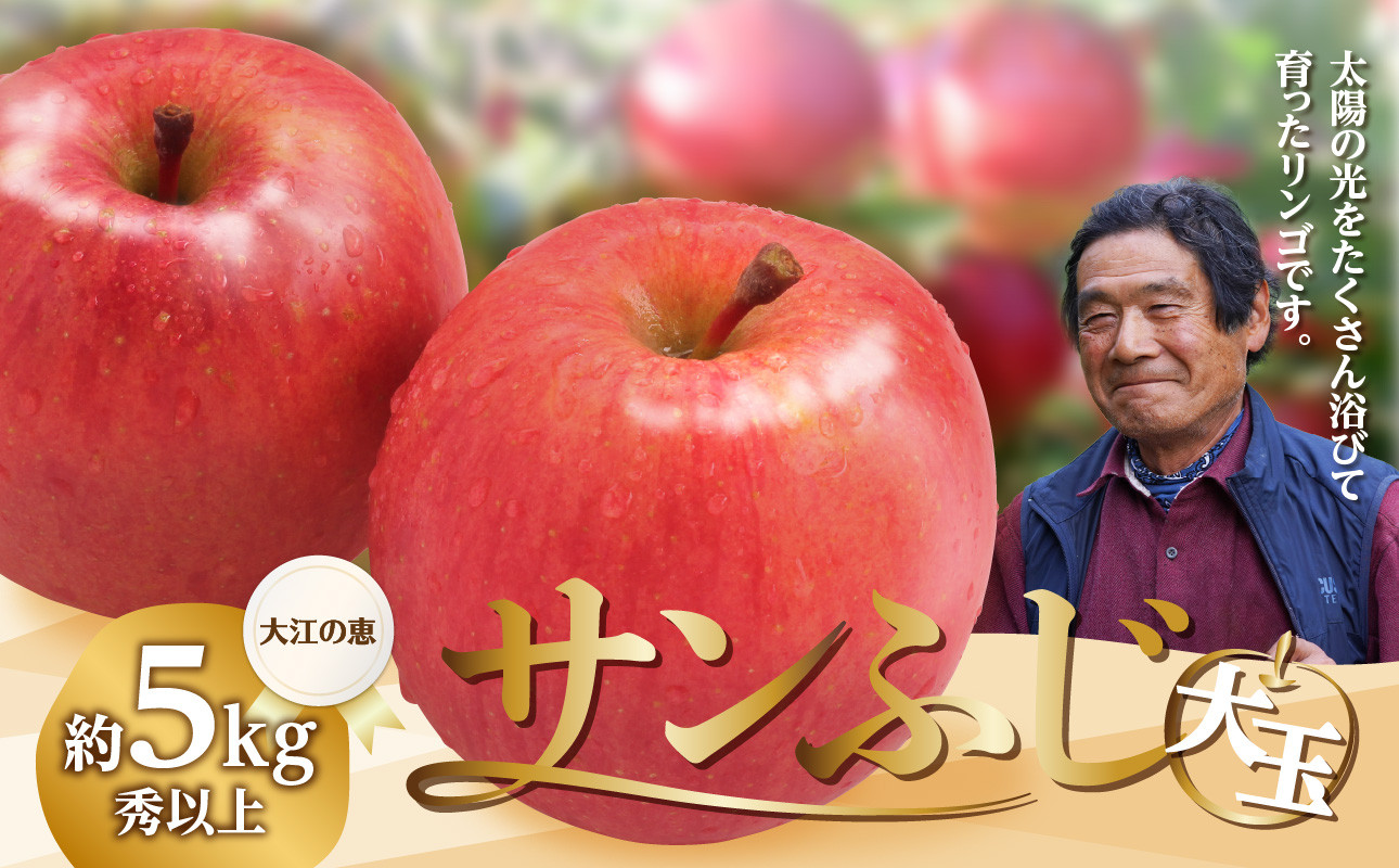 大江の恵み 大玉サンふじ約5kg・秀以上(14～18玉) 【2025年12月中旬発送予定】