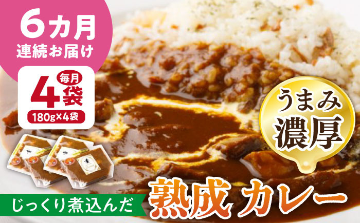【6回定期便】プルミエ熟成カレー 180g×4袋 /フレンチキッチン プルミエ [UCF010]