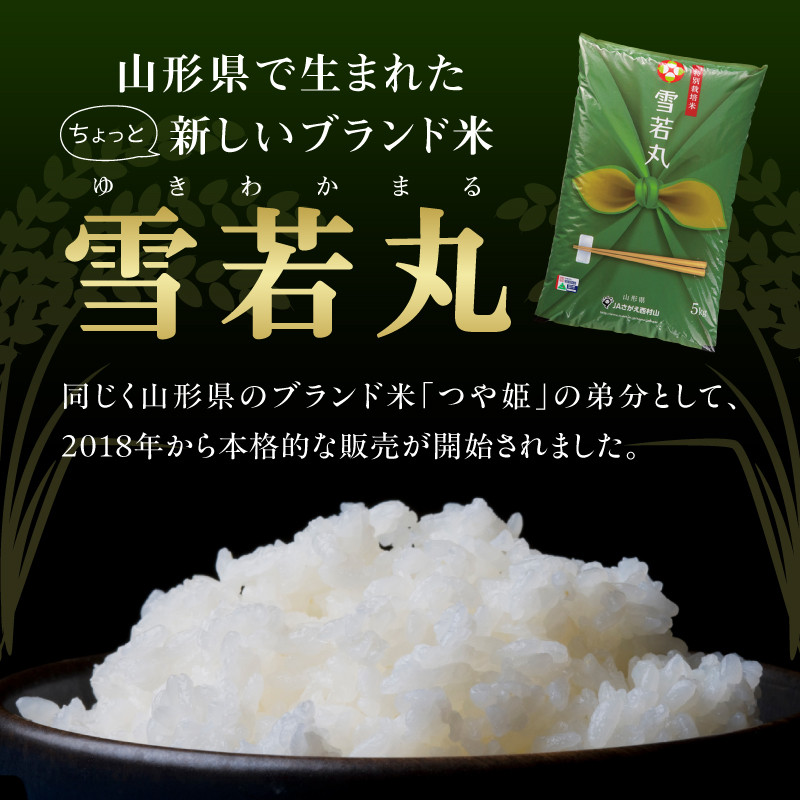 《3ヶ月定期便》特別栽培米 雪若丸 5kg×3ヶ月(計15kg)【山形県産 特別栽培米】