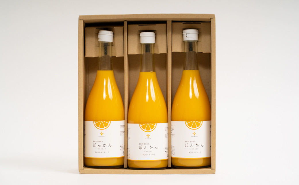 無添加 果汁100％ ぽんかんジュース 720ml×3本入【えひめの町（超）推し！（愛南町）】（572-1）