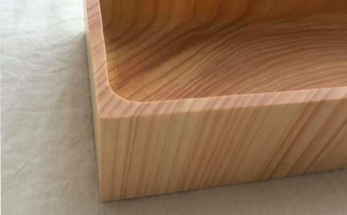 媛ひのき お弁当箱　Lサイズ（角あり・クリア）　工芸品 雑貨 日用品 ギフト プレゼント [AGCO118]