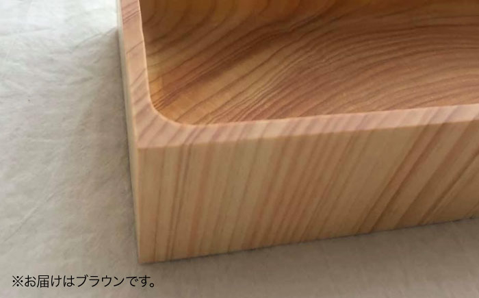 媛ひのき お弁当箱　Lサイズ（角あり・ブラウン） 工芸品 雑貨 日用品 ギフト プレゼント [AGCO117]