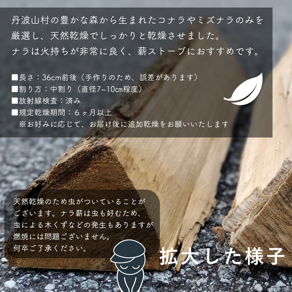 変色、カビの少ない良質な薪です。