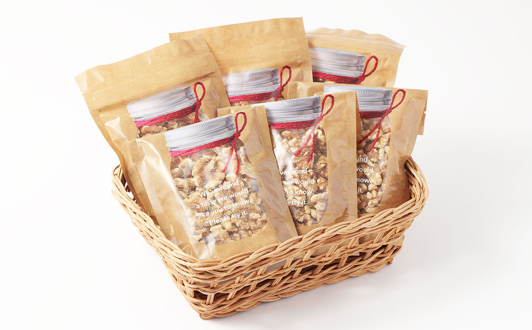 間食美人ナッツ 素焼き くるみ 75g×6袋 計450g【自家焙煎】