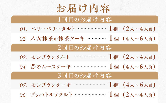 手作りスイーツ定期便。ケーキ けーき タルト