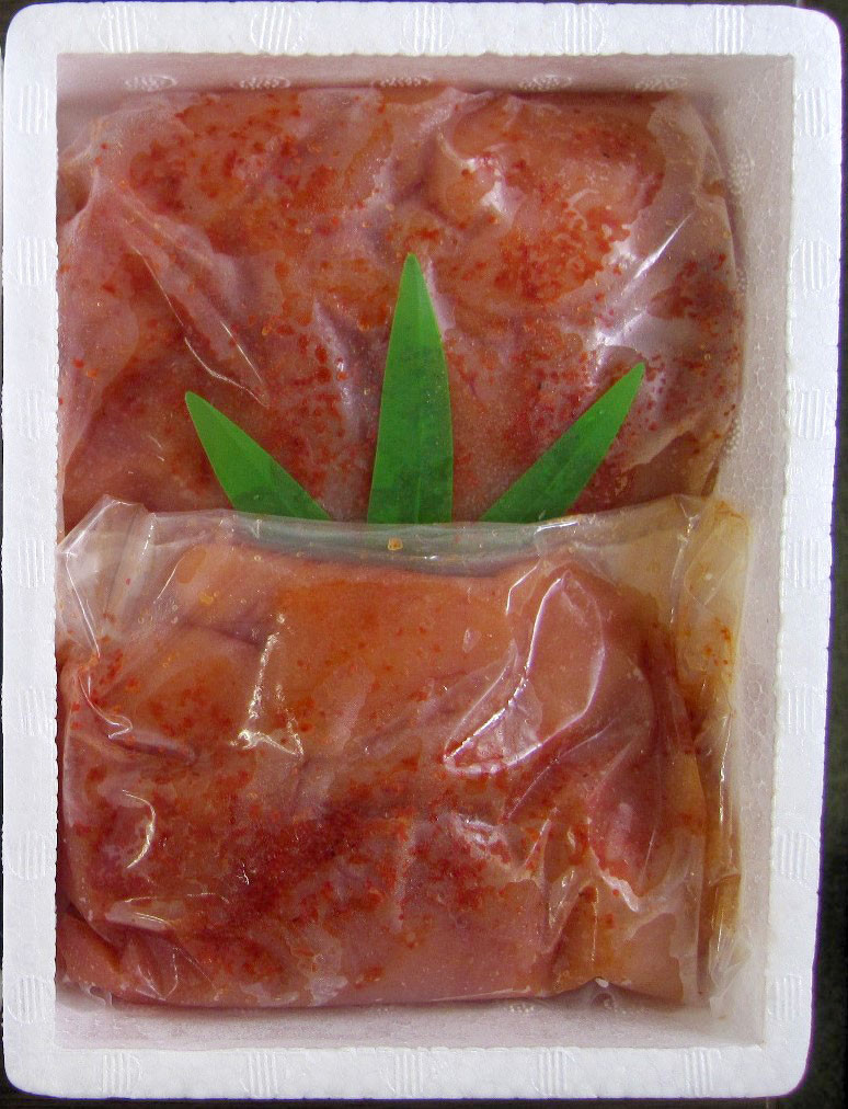 【訳あり】 博多 優美堂 【氷温熟成 博多 辛子明太子】無着色 切子（切小） 約1kg（約500g×2個）