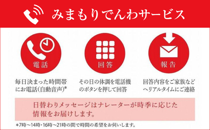 郵便局のみまもりサービス | みまもりでんわサービス | 固定電話コース | 12か月 | 内容