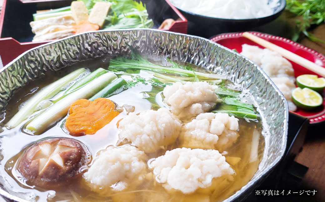 【指定日必須】老舗「うどんちり本家 にし家」瀬戸内産鱧と淡路島産玉ねぎのはもしゃぶ （2〜3人前）