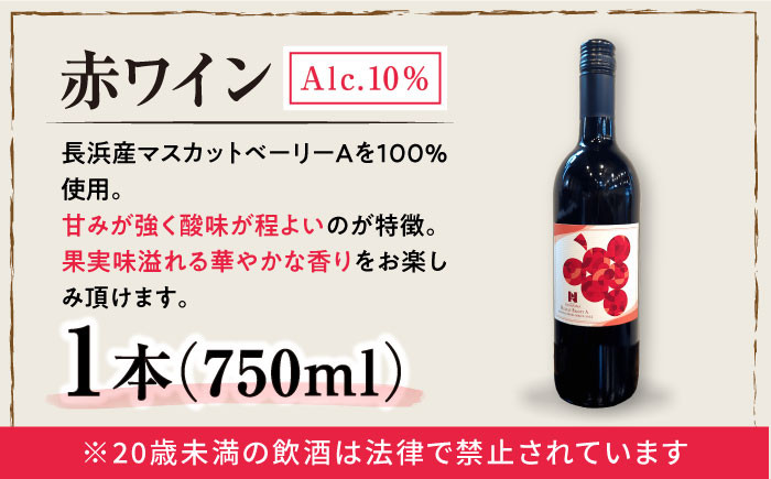 長浜産 マスカットベーリーA 赤白2本セット　ワイン 赤ワイン 白ワイン マスカットベーリー ロゼ 飲み比べ