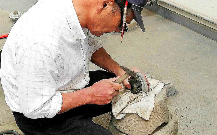 伝統石材 来待石 工芸品 工芸 庭 石灯篭 石灯ろう 石 玄関 島根 松江 