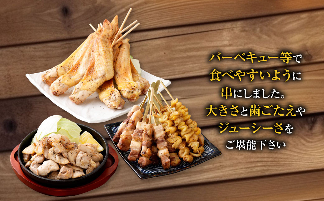 天草大王プレミアムバーベキューセット（大） 計12パック 天草大王 焼鳥 モモ ムネ 皮 手羽先 串