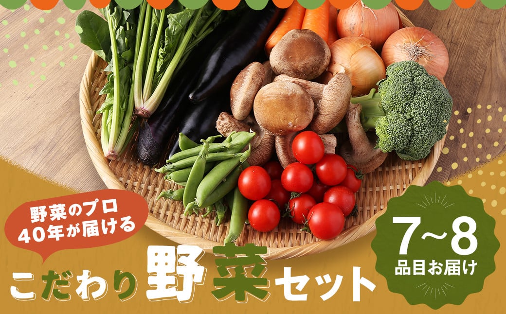 野菜のプロ40年が届ける こだわり野菜セット！ 7～8品目 詰め合わせ
