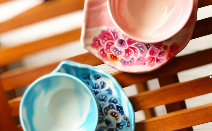 木の葉 カップ & ソーサー | 沖縄県  宜野湾市 ふるさと納税 | セット 美濃焼 器 食器 | 上部