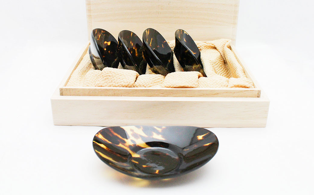 【限定1】本べっ甲お茶托セット ／ 食器 茶托 セット カトラリー 鼈甲 べっこう べっ甲 長崎県 長崎市