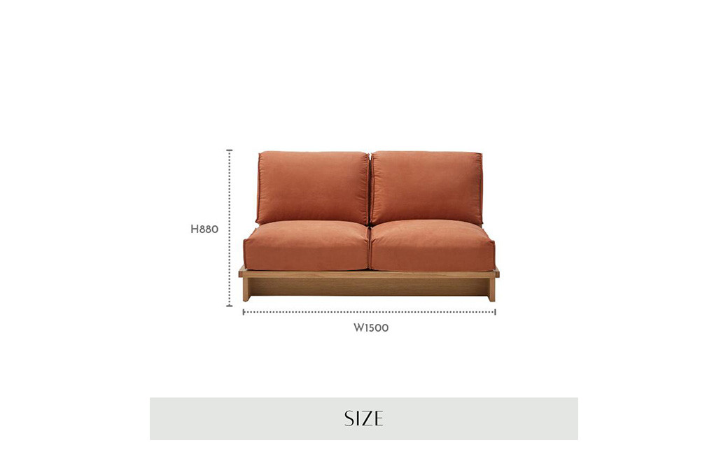 FLATソファ150cm ウォールナット色 AMELIE生地