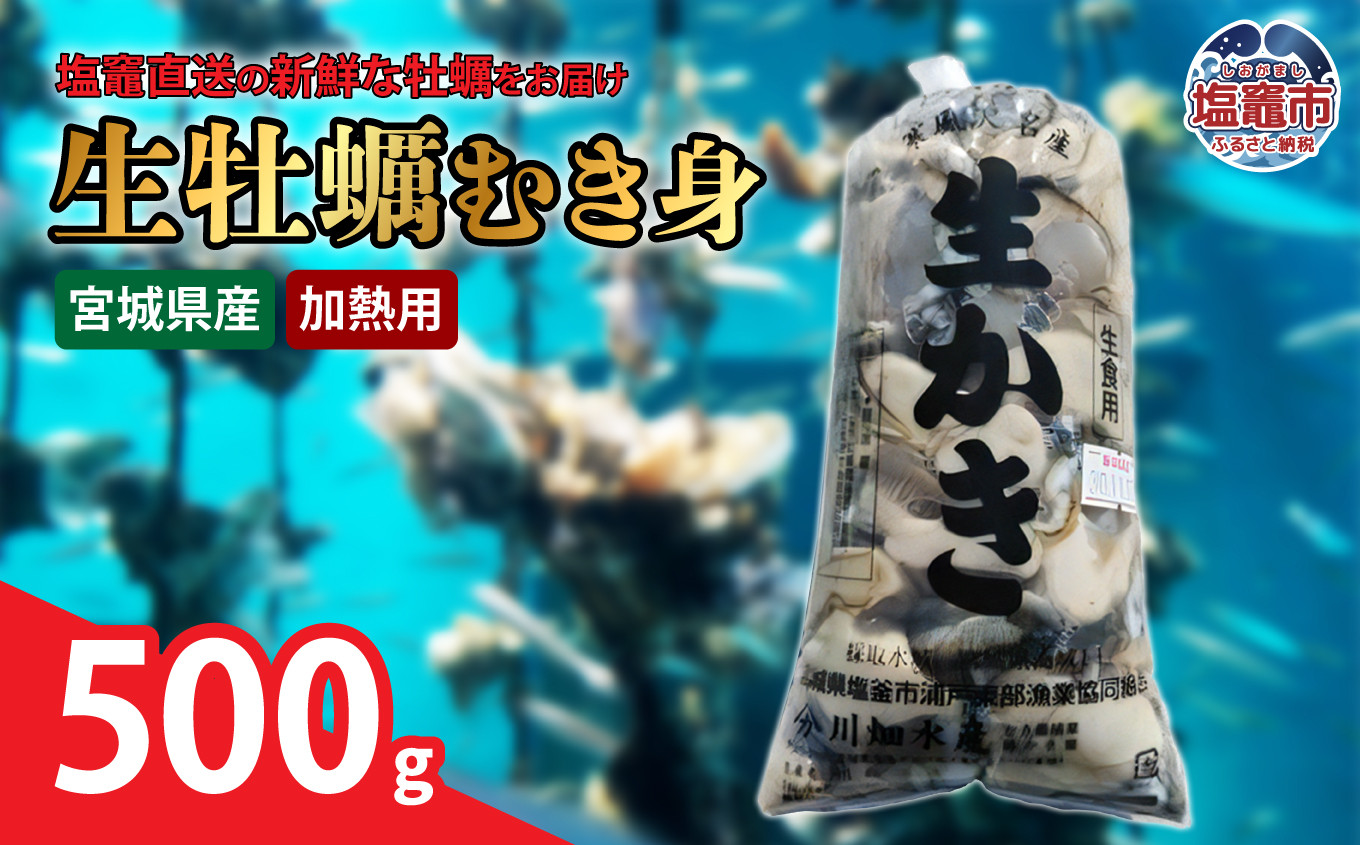 【浦戸 寒風沢島】生牡蠣500g（加熱用）