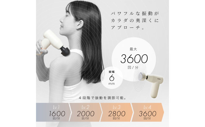 家電 健康 美容 ダイエット マッサージ マッサージガン ハンディガン ミニ 軽量 小型 静音 足 首 肩 肩甲骨 腰
