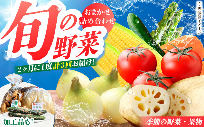 【隔月発送】【全3回定期便】新鮮野菜・加工品 おまかせ詰め合わせ【だいちの家】[HAG016]