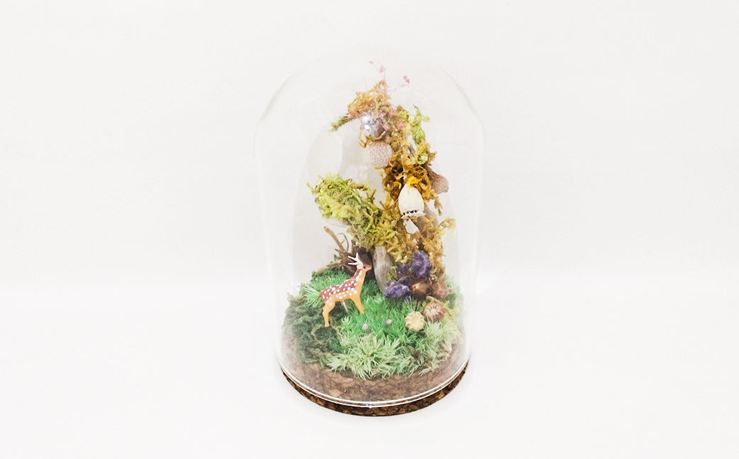 【さとリウム®】プリザーブド加工のテラリウム メルヘン(オスジカ)