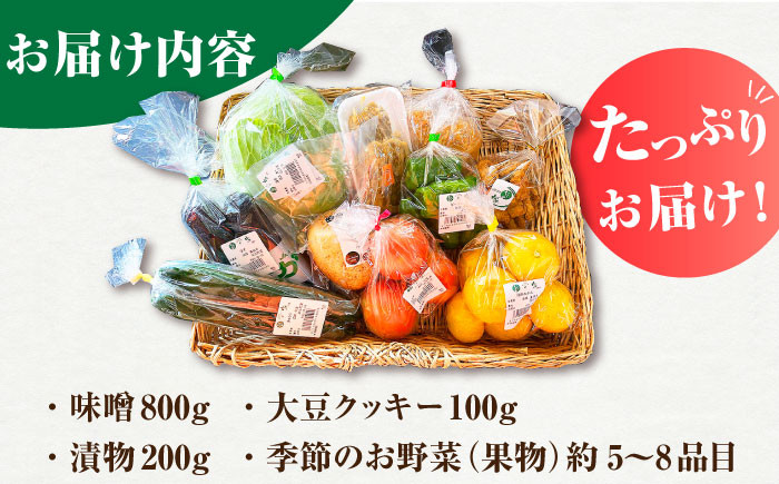 新鮮野菜・加工品 おまかせ詰め合わせ【だいちの家】[HAG015] / 野菜 果物 フルーツ 味噌 漬物 お菓子 クッキー