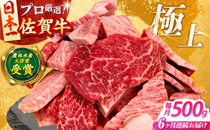 【全6回定期便】佐賀牛 焼肉 切り落とし 500g 佐賀牛 牛肉 精肉 肉 切り落とし 6回 6ヶ月 定期 [HBH155]