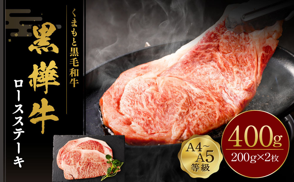 くまもと黒毛和牛 杉本本店 黒樺牛 A4~A5等級 ロースステーキ 200g×2 計400g
