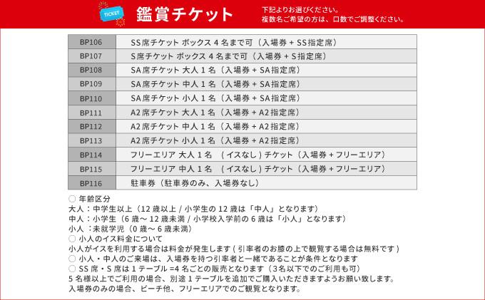 琉球海炎祭2025 選べる 鑑賞チケット | 鑑賞チケットの種類