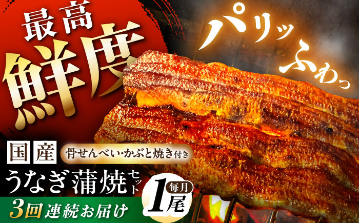 定期便 備長炭 国産 うなぎの蒲焼  鰻 ウナギ タレ付き 白川町
