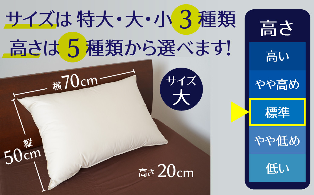 ふわふわの羽毛を用いて制作しておりますので、高さについて個体差があります。