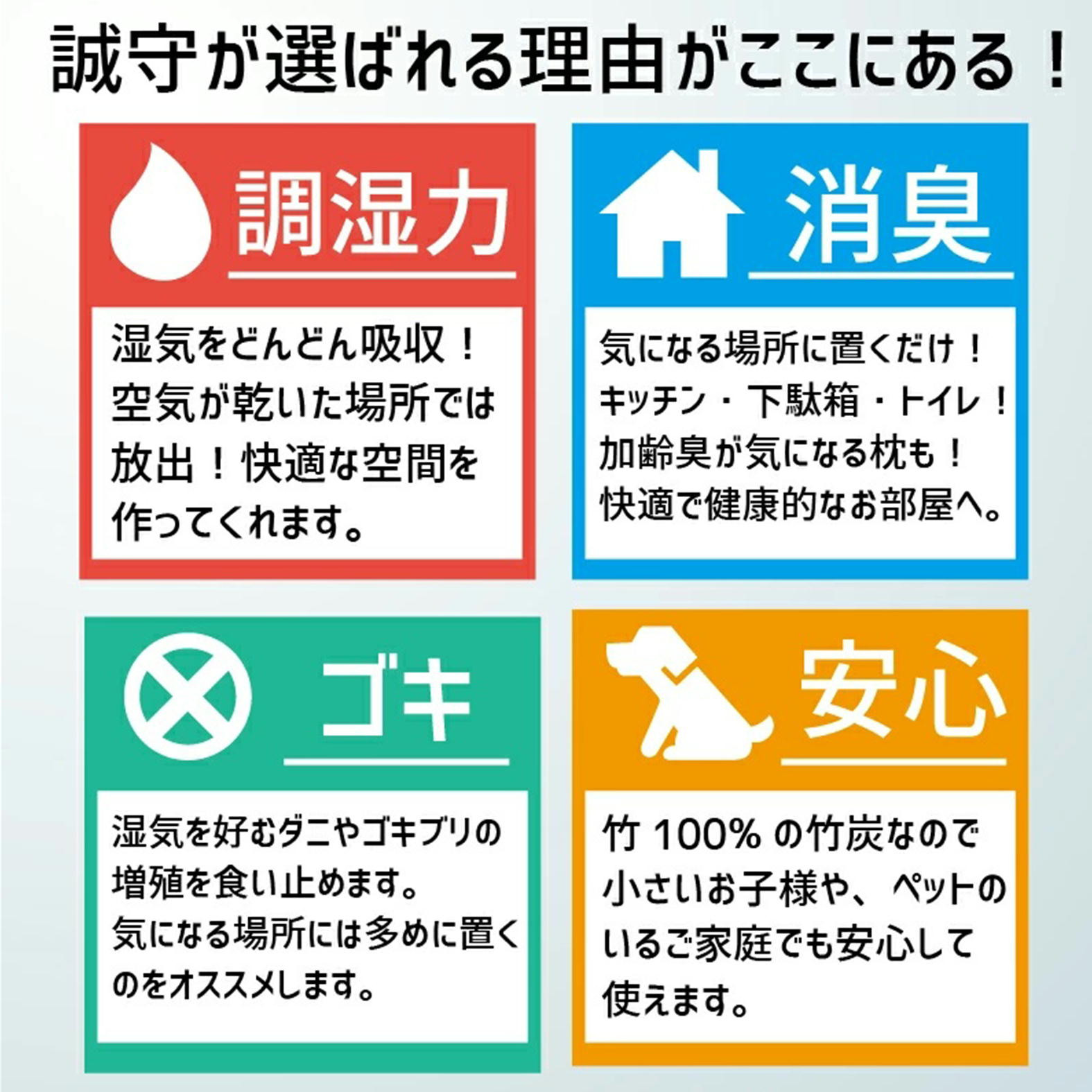 KR-11  鳥取県産 大山 竹炭  大袋 8袋 除湿 消臭 湿気対策 誠守（まさもり）