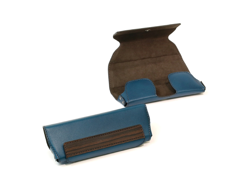 【こだわりの革アイテム】メガネケース（ネイビー）［セミラージーサイズ］1087026　