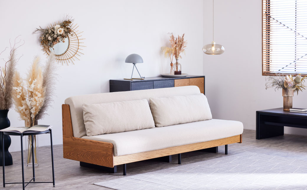 【選べるカラー】ソファ ソファベッド 3人掛け ノーウェル 200cm アイボリー／グリーン