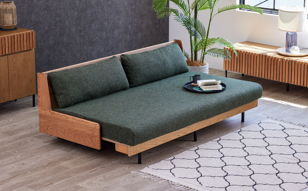 【選べるカラー】ソファ ソファベッド 3人掛け ノーウェル 200cm アイボリー／グリーン