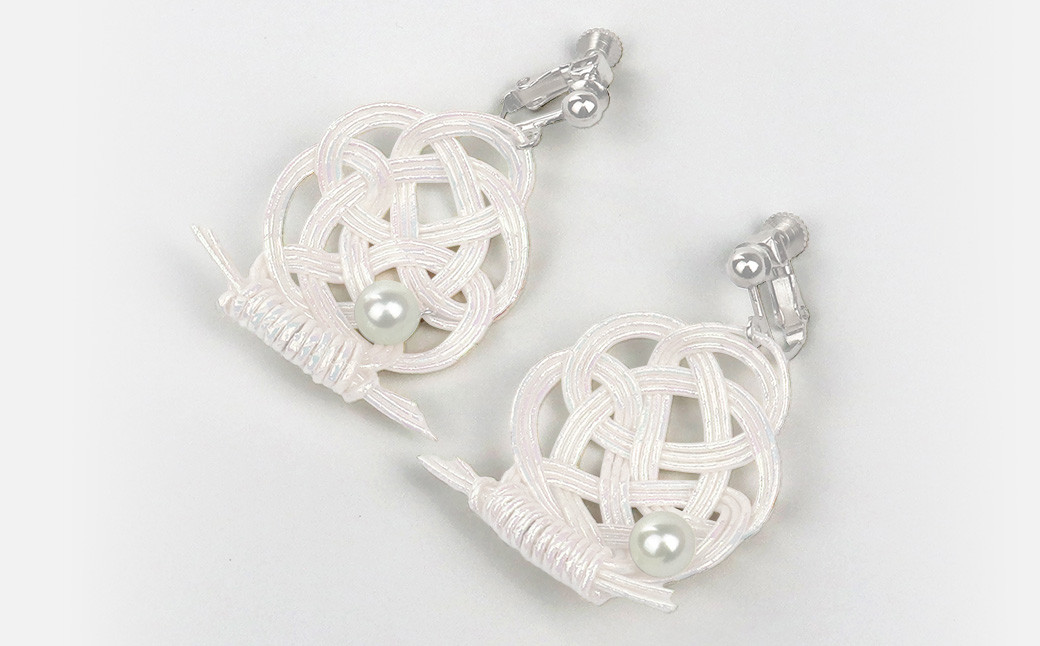 パール イヤリング hitotsubuto 綯 ［伊予水引×あこや真珠］ 貝シリーズ アクセサリー