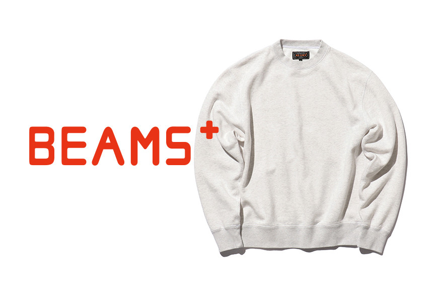【BEAMS PLUS】 スウェットクルー　アッシュ　Lサイズ
画像はイメージです