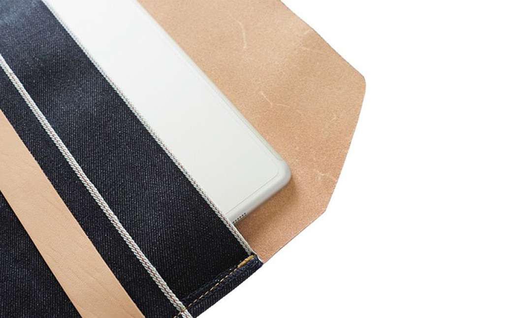 【刻印なし】児島デニム×本革 PCスリーブ ( 13inchノートPC 対応 )