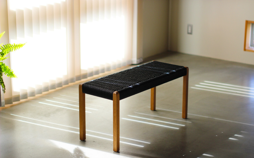 ベンチ【Sサイズ】オーク材　ブラック