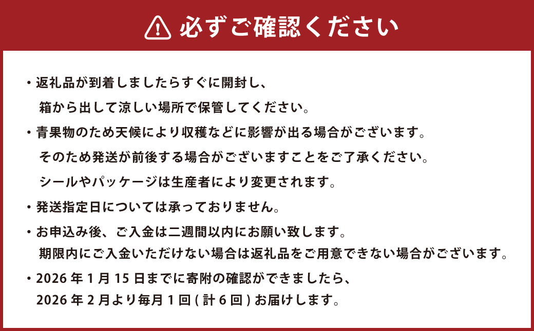 熊本産 フルーツ 6か月定期便