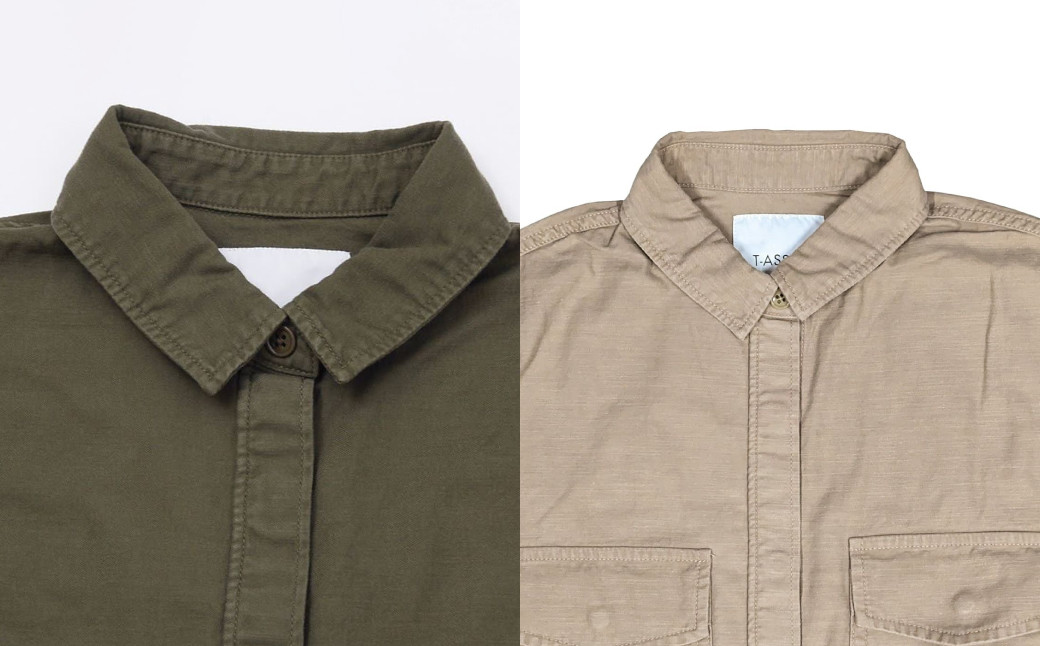 T-ASSACレディースミリタリーシャツ「MILITARY SH / OLIVE DRAB or BEIGE」