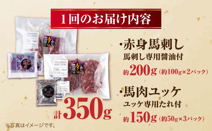 赤身馬刺し・馬肉さくらユッケ セット 赤身馬刺し 約100g×2パック 馬肉さくらユッケ 約50g×3パック 計350g