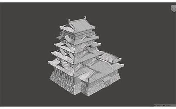 福山城 1/250スケール模型 模型 置物 オブジェ インテリア 歴史 城