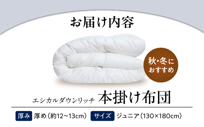 世界初特許取得! 洗える 羽毛布団 日本製 ジュニア 掛け布団 ふとん 寝具 