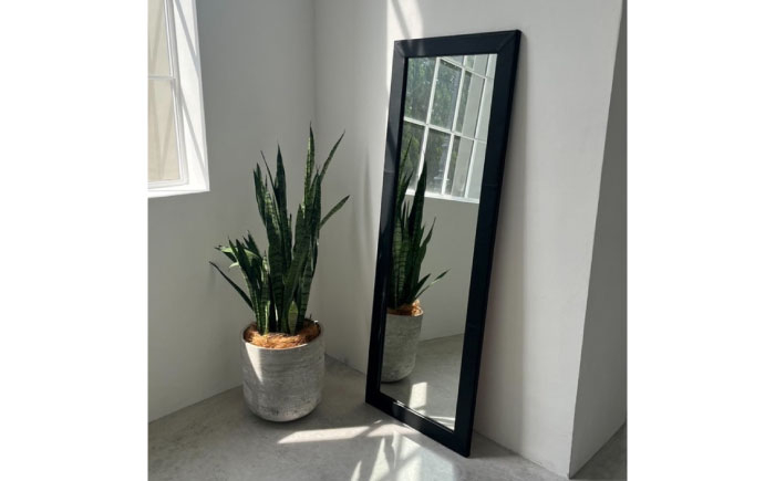 革フレームがあなたの暮らしを彩る 鏡 姿見 レザー 革 家具 