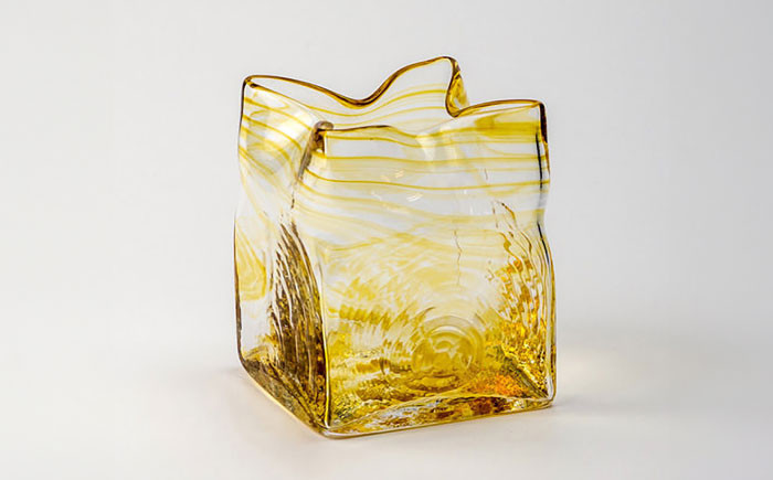 黒壁ガラス工房 オリジナルスクエア花器花 花瓶 フラワーベース ガラス 硝子 花器 花入れ