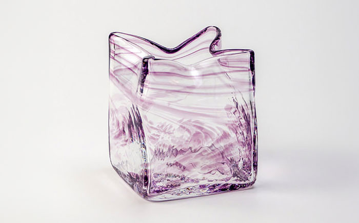 黒壁ガラス工房 オリジナルスクエア花器花 花瓶 フラワーベース ガラス 硝子 花器 花入れ