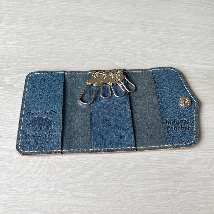 天然藍染×ジビエレザー キーケース ケース 革 本革 レザー メンズ レディース