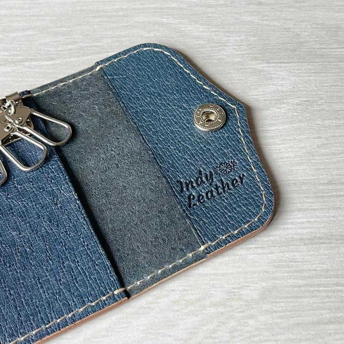 天然藍染×ジビエレザー キーケース ケース 革 本革 レザー メンズ レディース