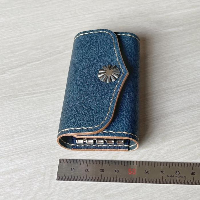 天然藍染×ジビエレザー キーケース ケース 革 本革 レザー メンズ レディース